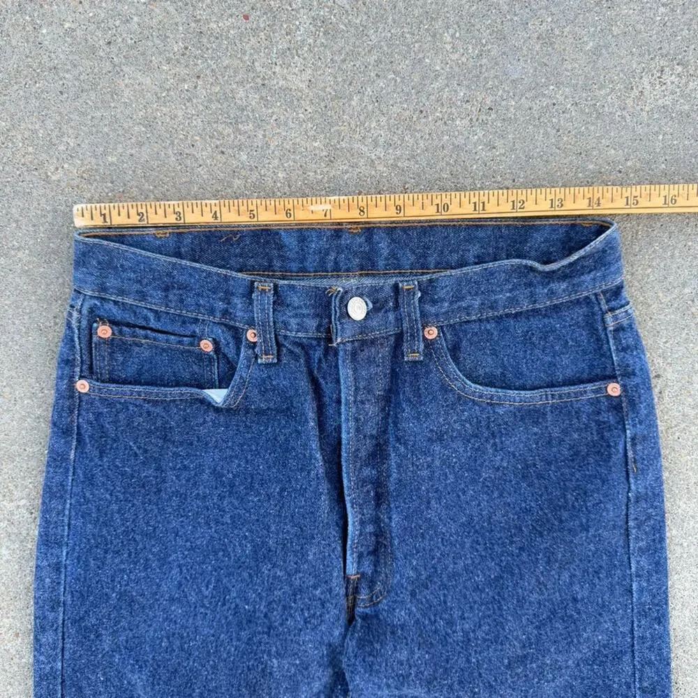 VTG 90s Levi's 501 Fuzzy Blue 5-Button Fly Original Fit Straight Leg Jeans 33x32